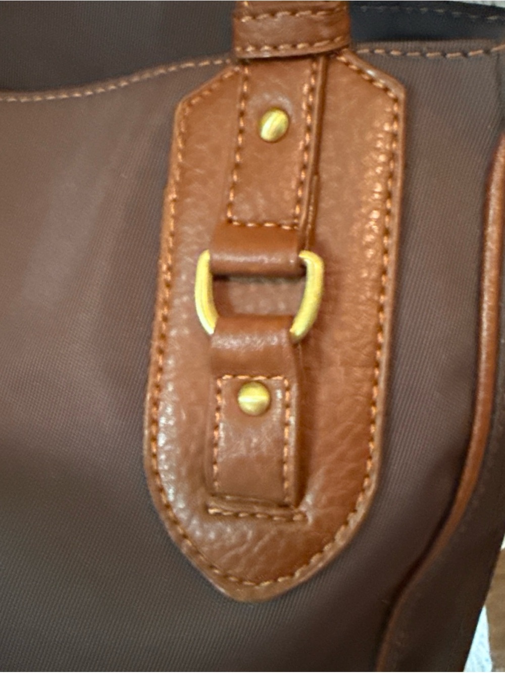 Etienne Aigner Brown Canvas and Leather Handbag Tote Bag - Picture 2 of 7
